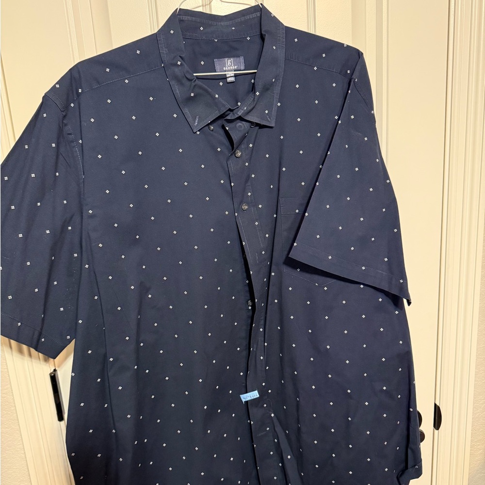 George Dark Blue Diamond Print Shirt